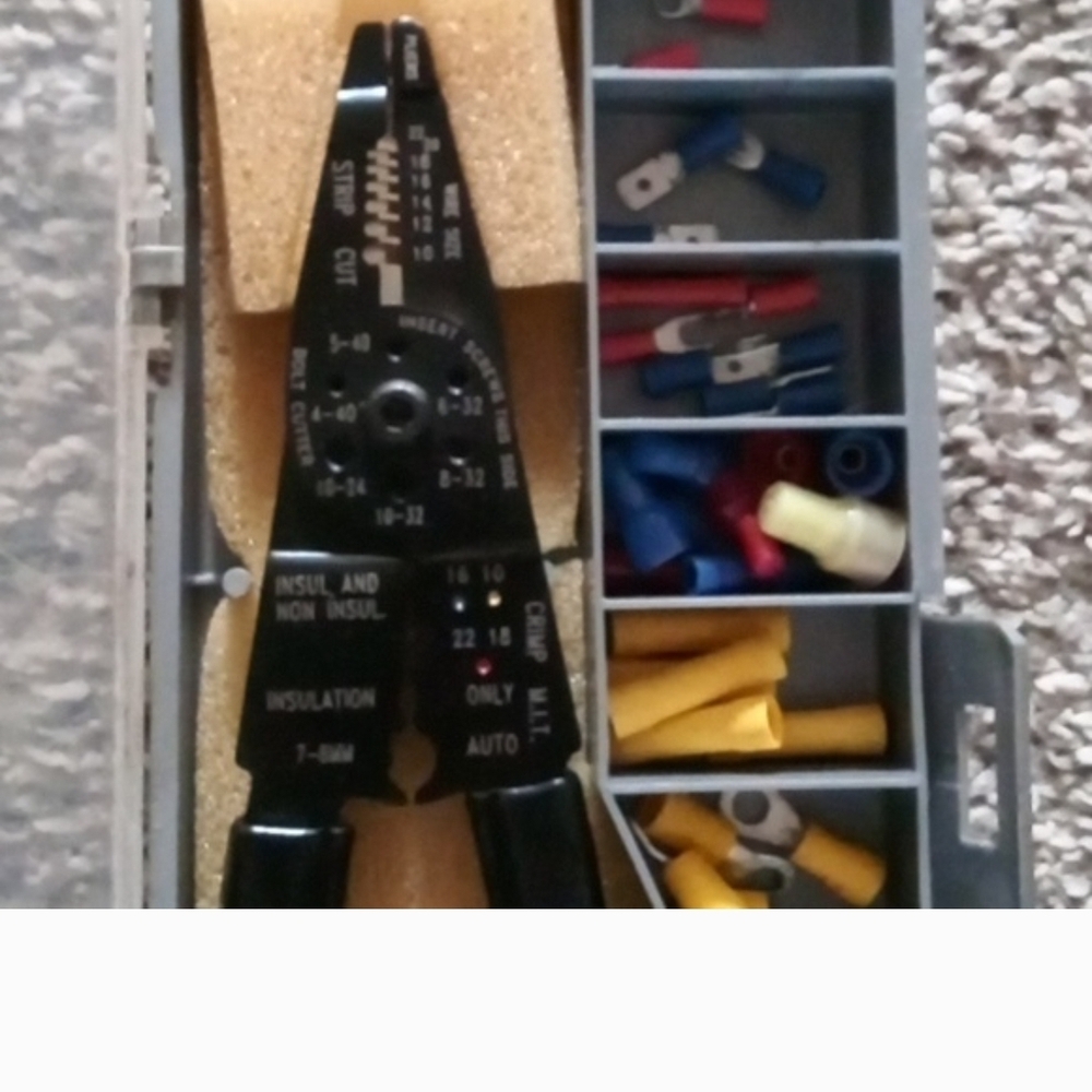 Wire Stripper and Crimping Tool with Connectors